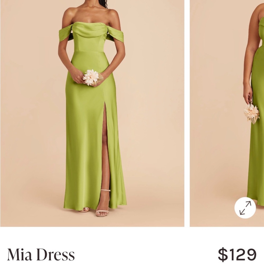 Mia Off-Shoulder One-Shoulder Evening Gown in Matcha Green